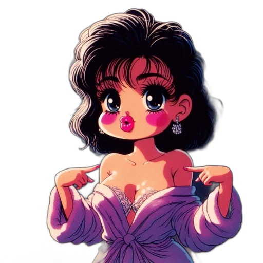 dress, jewelry, vaporwave, cartoon, pixel art, anime, pastel, character transparent PNG cut-out