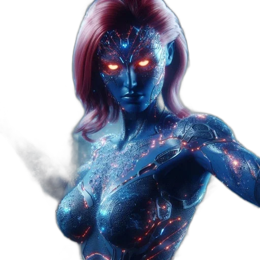jewelry, fantasy art, concept art, cyberpunk, comic book art, outer space, neon lights, fire transparent PNG cut-out