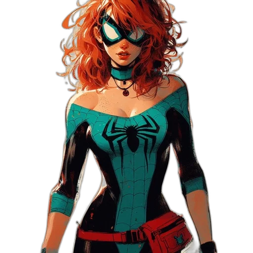 comic book art, concept art, fantasy art, cartoon, red, green, woman, fiery transparent PNG cut-out