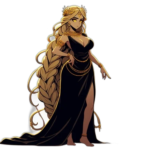 dress, concept art, fantasy art, comic book art, pixel art, golden, earth tones, dark transparent PNG cut-out
