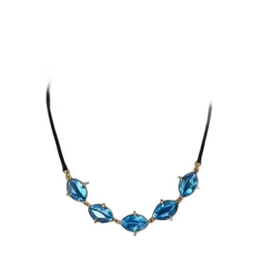 jewelry, crown, blue, close-up, image, woman, neck, wearing transparent PNG cut-out