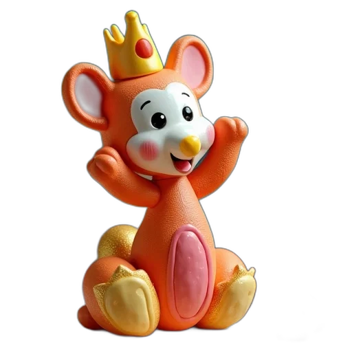 crown, animal, staff, 3d render, concept art, toy, kingdom transparent PNG cut-out