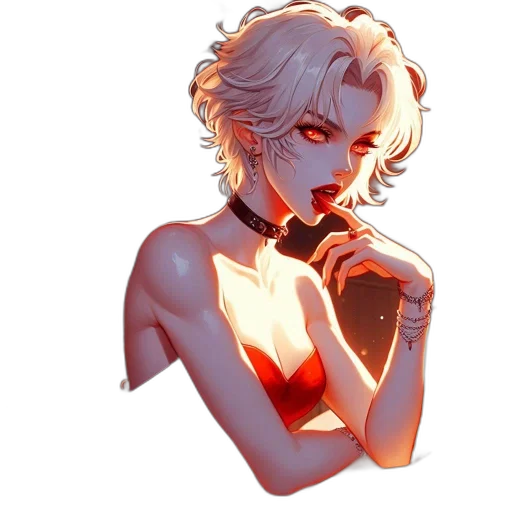 staff, face, jewelry, dress, concept art, pixel art, cyberpunk, anime transparent PNG cut-out