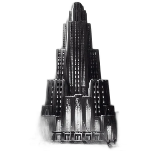 building, concept art, 3d render, photorealistic, pixel art, grand, art, deco transparent PNG cut-out