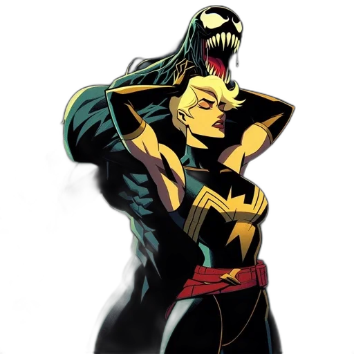 comic book art, concept art, cartoon, two, characters, depicted, dark-skinned, figure transparent PNG cut-out