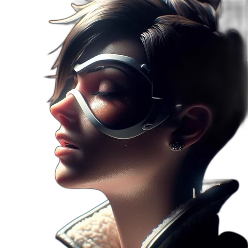 jacket, face, mask, jewelry, cyberpunk, concept art, photorealistic, 3d render transparent PNG cut-out