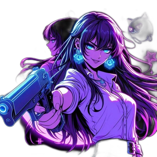 weapon, staff, anime, cyberpunk transparent PNG cut-out