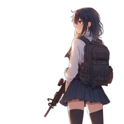 weapon, dress, jacket, sword, anime, concept art, pixel art, watercolor transparent PNG cut-out