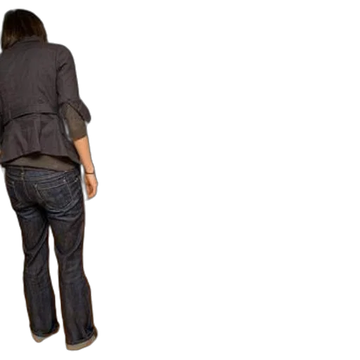 jacket, staff, dress, 3d render, woman, jeans, black, shirt transparent PNG cut-out