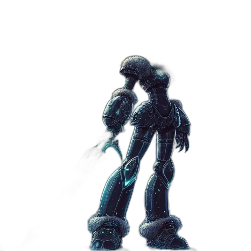 robot, weapon, staff, sword, concept art, 3d render, pixel art, fantasy art transparent PNG cut-out