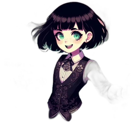 dress, staff, creature, mask, cartoon, anime, watercolor, fantasy art transparent PNG cut-out