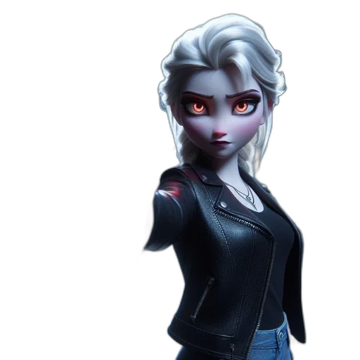concept art, 3d render, fantasy art, comic book art, anime-style, character, silver, braided transparent PNG cut-out