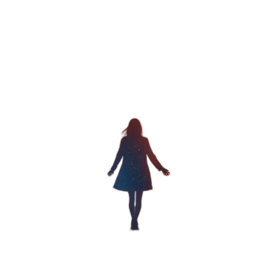 dress, jacket, umbrella, hair transparent PNG cut-out