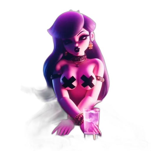 jewelry, robot, dress, creature, concept art, 3d render, vaporwave, pixel art transparent PNG cut-out