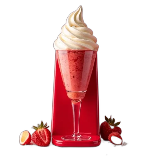 food, photorealistic, 3d render, red, ice, cone, machine, has transparent PNG cut-out