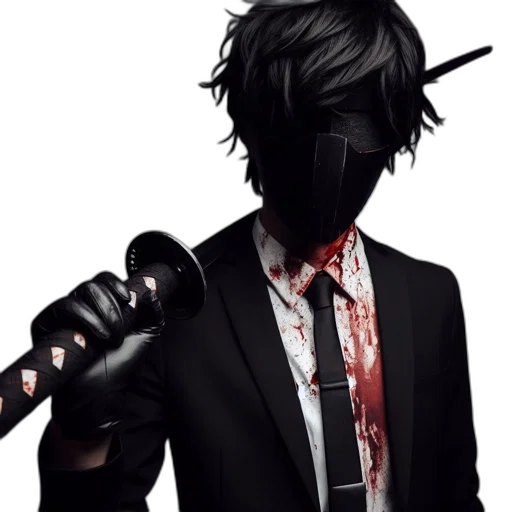 mask, staff, weapon, face, concept art, pixel art, anime, 3d render transparent PNG cut-out