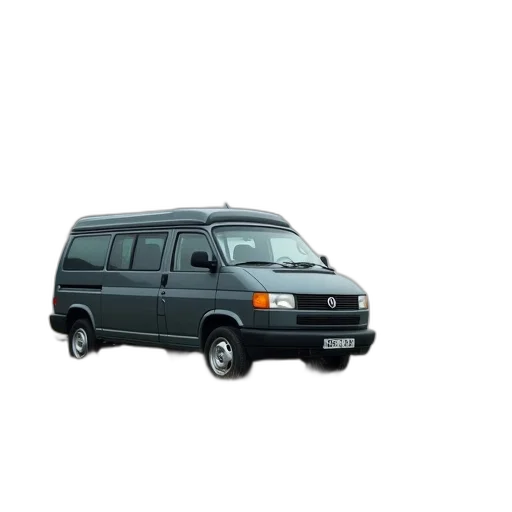 car, 3d render, photorealistic, grey, van, parked, field, next transparent PNG cut-out