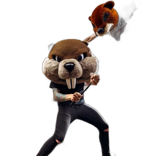 animal, creature, jacket, staff, concept art, 3d render, five-member, band transparent PNG cut-out