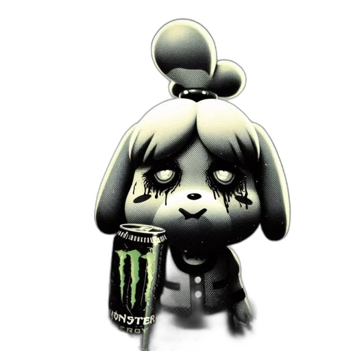 creature, animal, mask, concept art, 3d render, pixel art, cartoon, monochrome transparent PNG cut-out