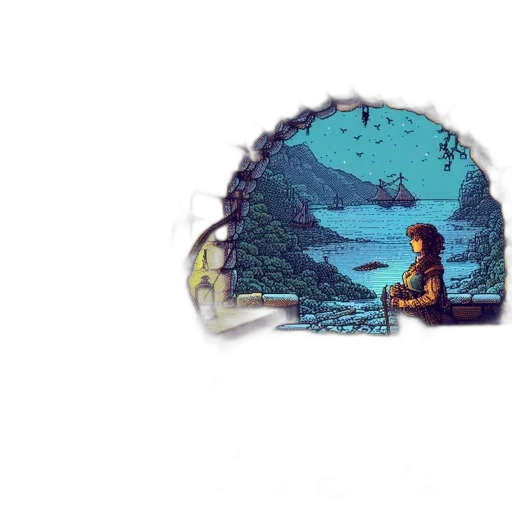 jewelry, crown, hat, vaporwave, pixel art, fantasy art, concept art, underwater transparent PNG cut-out