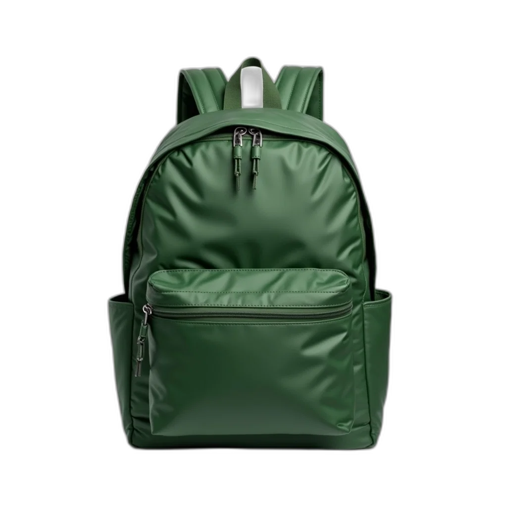 jacket, 3d render, photorealistic, green, backpack, zipper, closure, multiple transparent PNG cut-out