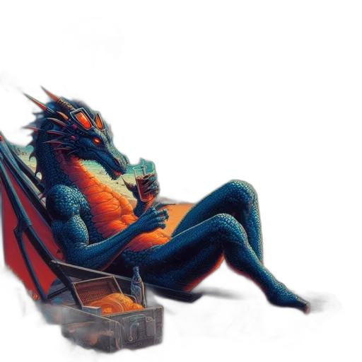 dragon, creature, furniture, fantasy art, concept art, pixel art, watercolor, fire transparent PNG cut-out