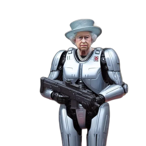 robot, weapon, staff, concept art, 3d render, pixel art, individual, wearing transparent PNG cut-out