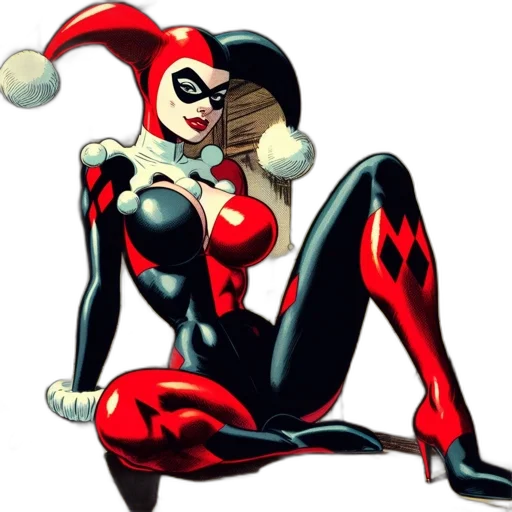 comic book art, concept art, cartoon, industrial, space, harley, quinn, her transparent PNG cut-out