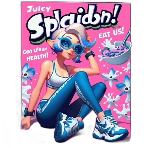 comic book art, concept art, cartoon, 3d render, vibrant, illustration, features, splatoon transparent PNG cut-out
