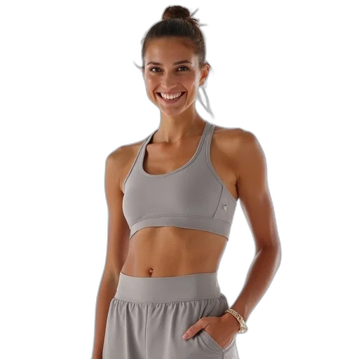 staff, dress, woman, wearing, sportwear, smiling, camera, white transparent PNG cut-out