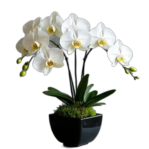 flower, crown, jewelry, staff, photorealistic, 3d render, white, orchid transparent PNG cut-out