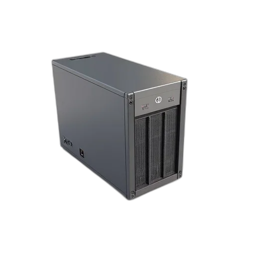 robot, 3d render, sleek, modern, computer, server, metallic, finish transparent PNG cut-out