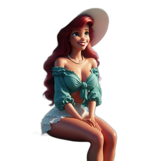dress, hat, jewelry, 3d render, concept art, cartoon, fantasy art, animated transparent PNG cut-out