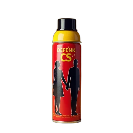 bottle, 3d render, red, yellow, pepper, spray, can, black transparent PNG cut-out
