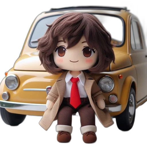 car, 3d render, cartoon, concept art, photorealistic, plush, toy, character transparent PNG cut-out