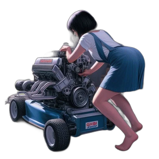 robot, car, dress, weapon, 3d render, concept art, photorealistic, cyberpunk transparent PNG cut-out