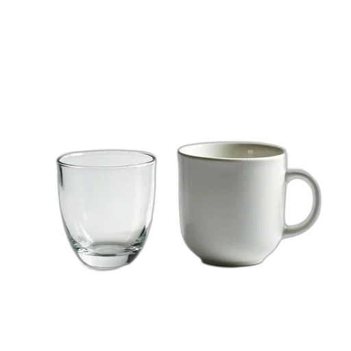 jewelry, food, photorealistic, 3d render, clear, glass, cup, white transparent PNG cut-out