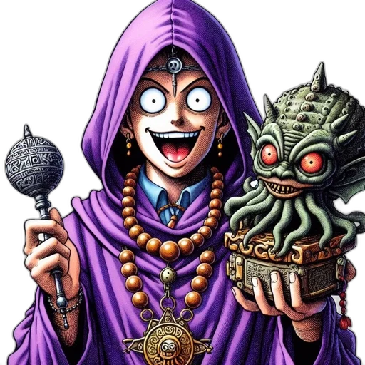 mask, staff, jewelry, creature, concept art, fantasy art, comic book art, cartoon transparent PNG cut-out
