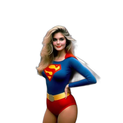 dress, comic book art, concept art, photorealistic, pixel art, woman, dressed, supergirl transparent PNG cut-out