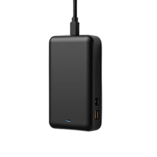 staff, black, portable, charger, strap, attached, displayed, against transparent PNG cut-out