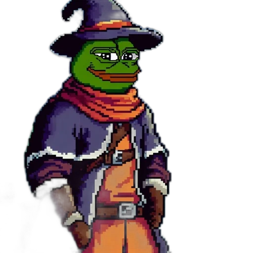 hat, staff, jacket, mask, pixel art, concept art, fantasy art, photorealistic transparent PNG cut-out