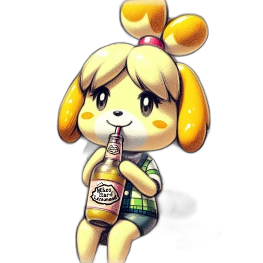 bottle, animal, staff, food, pixel art, concept art, watercolor, cartoon transparent PNG cut-out