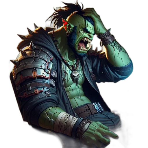 mask, face, concept art, fantasy art, photorealistic, comic book art, green, green-skinned transparent PNG cut-out