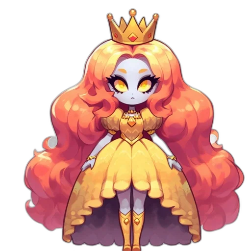 crown, dress, staff, creature, pixel art, concept art, fantasy art, watercolor transparent PNG cut-out