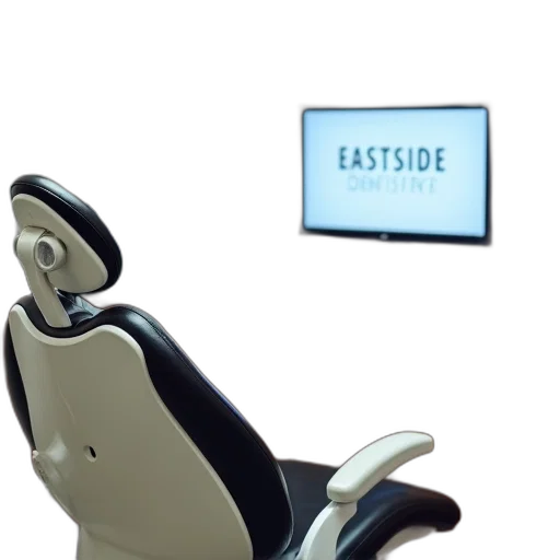 furniture, 3d render, dental, chair, black, leather, headrest, armrests transparent PNG cut-out