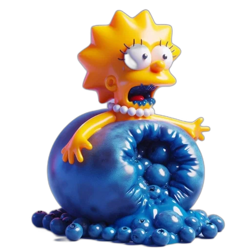 creature, 3d render, photorealistic, concept art, underwater, lisa, simpson, emerges transparent PNG cut-out