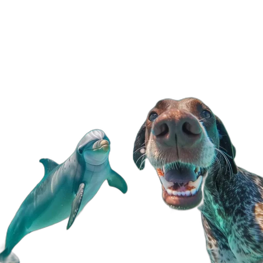 animal, creature, staff, 3d render, photorealistic, concept art, vaporwave, underwater transparent PNG cut-out