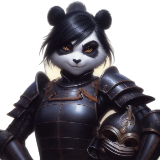 robot, concept art, 3d render, fantasy art, comic book art, anthropomorphic, panda-character, human-like transparent PNG cut-out