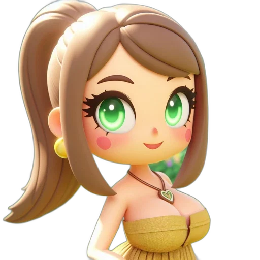 jewelry, staff, face, 3d render, cartoon, concept art, fantasy art, green transparent PNG cut-out