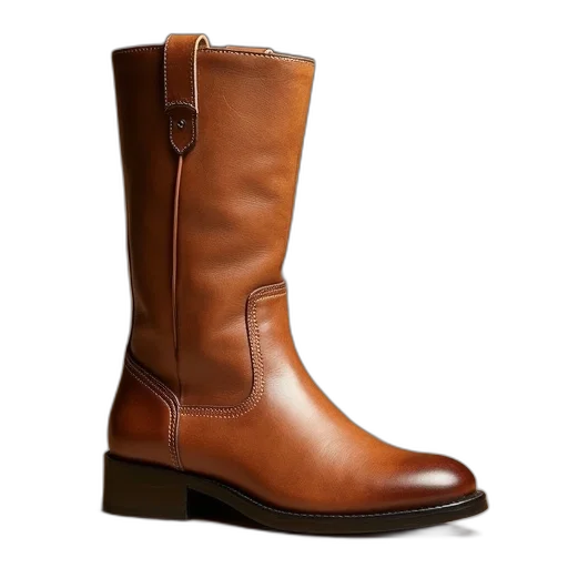 shoes, camel, boot, full, grain, leather transparent PNG cut-out
